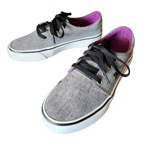 DC Trase TX SE Women’s Skate Shoes | Gray Canvas | Size 6.5 - Picture 2 of 11